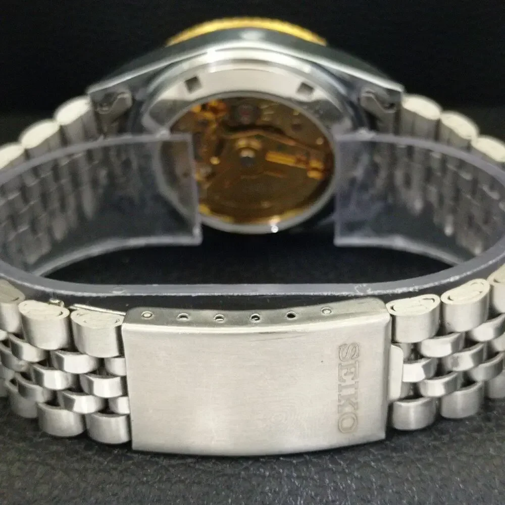 Vintage 1971 Seiko Automatic Mens Silver Watch W/daydate & Glass Back